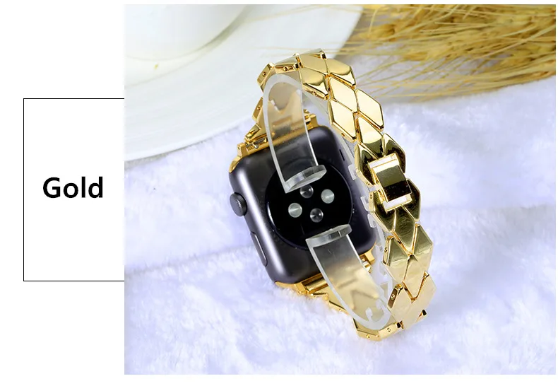 Ремешок из нержавеющей стали для Apple Watch band 4 5 44 мм 40 мм iWatch 3 2 band 42 мм 38 мм ромбовидный браслет аксессуары для Apple watch