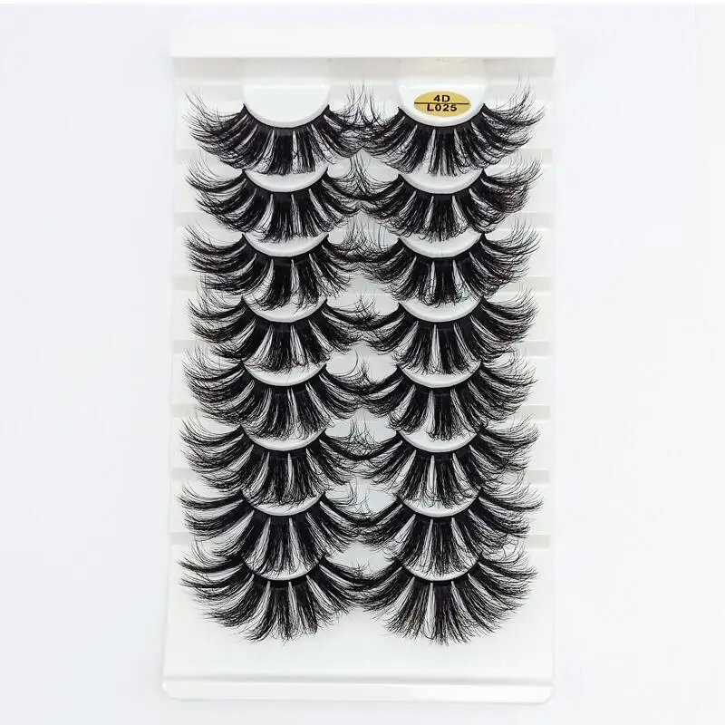 

8 Pairs 25mm 4D Mink False Eyelashes Thick Dramatic Wispies Fluffy Eyelash Extension Makeup Volume Handmade Faux Mink Lashes