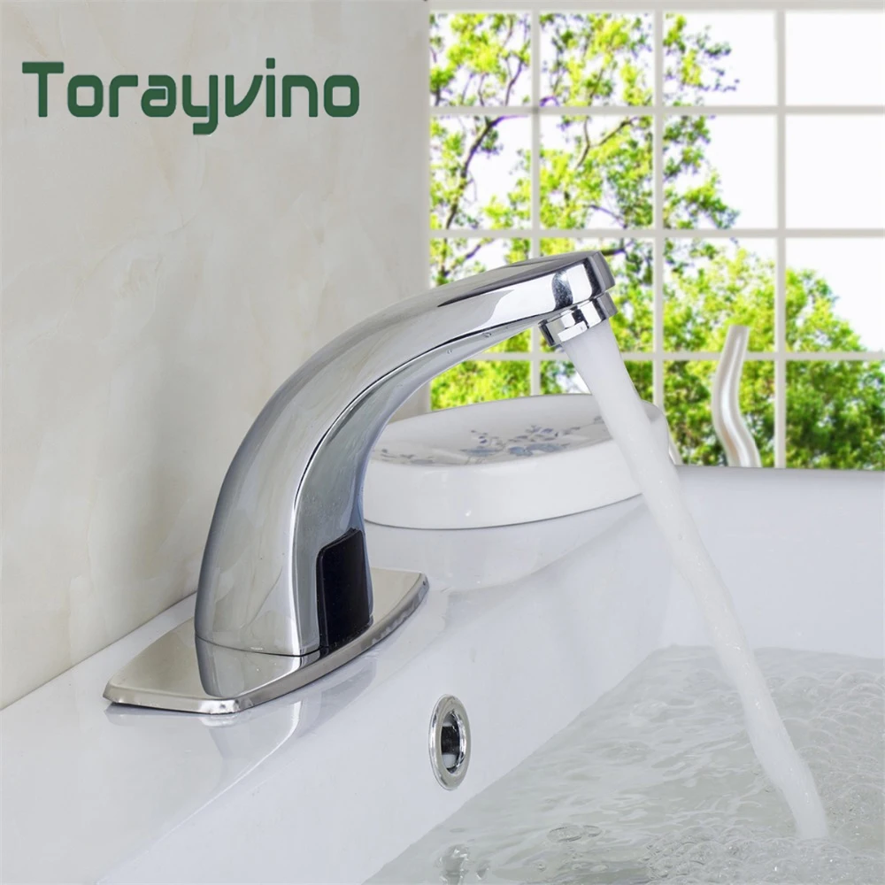 

Torayvino New Style Automatic Sensor Faucet Inductive Basin Sink Bathroom Faucet Hot & Cold Water Mixer Deck Mounted Tap