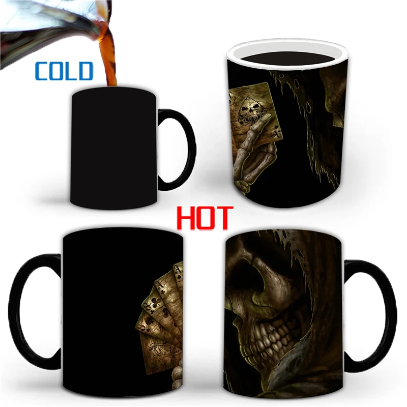 

Creative Skeleton Discoloration Magic Mug 320mL Thermochromic Ceramic Cup Home Office School Coffee Tea Milk Mugs Funny Gifts