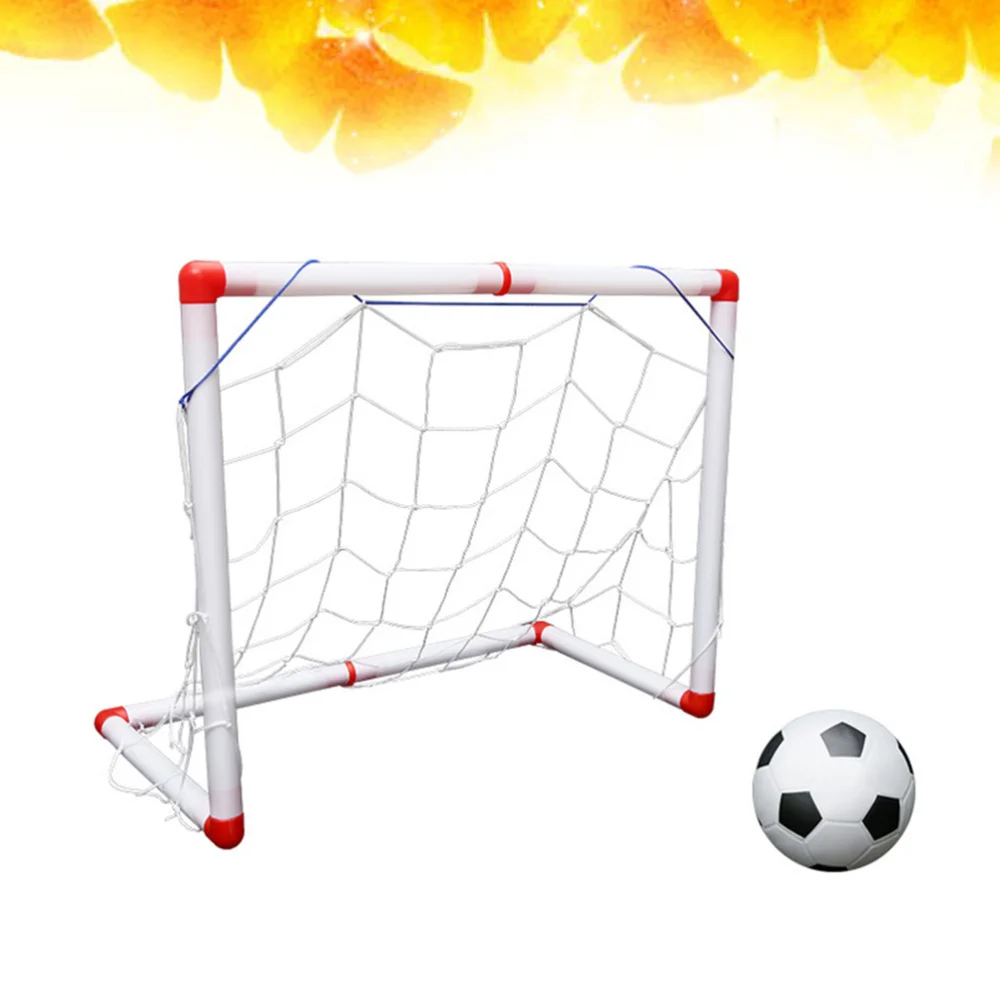 

1 Set 56cm Mini Football Goal Football Net Door Childrens Indoor Sports Toys Soccer Goal Door with Football and Inflator (Englis
