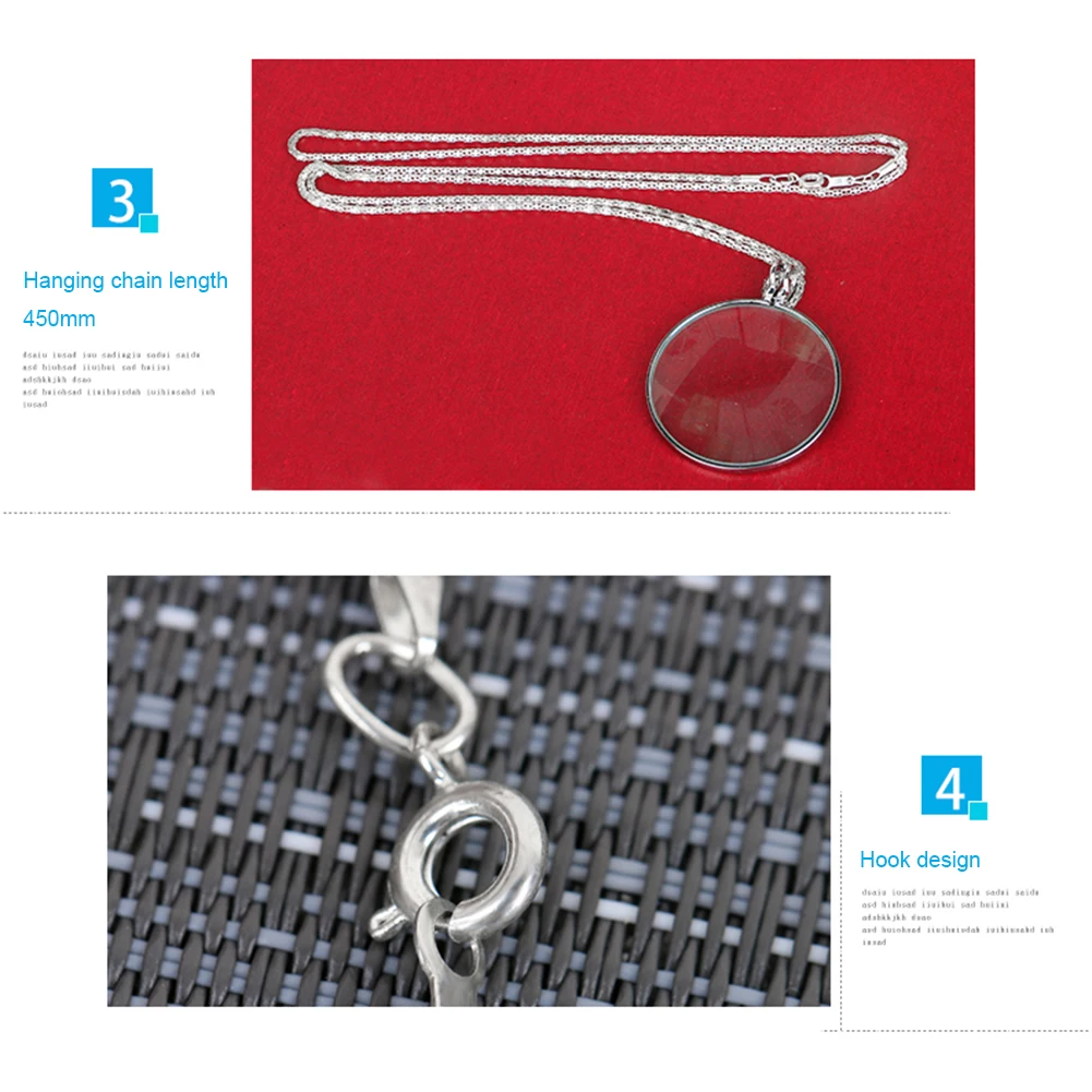 Декоративный Монокль ожерелье с 5-кратной лупой кулон увеличительным стеклом