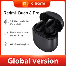 xiaomi redmi buds 3 pro tws Versão global  bluetooth fones de ouvido sem fio 35db anc duplo dispositivo redmi airdots 3 pro