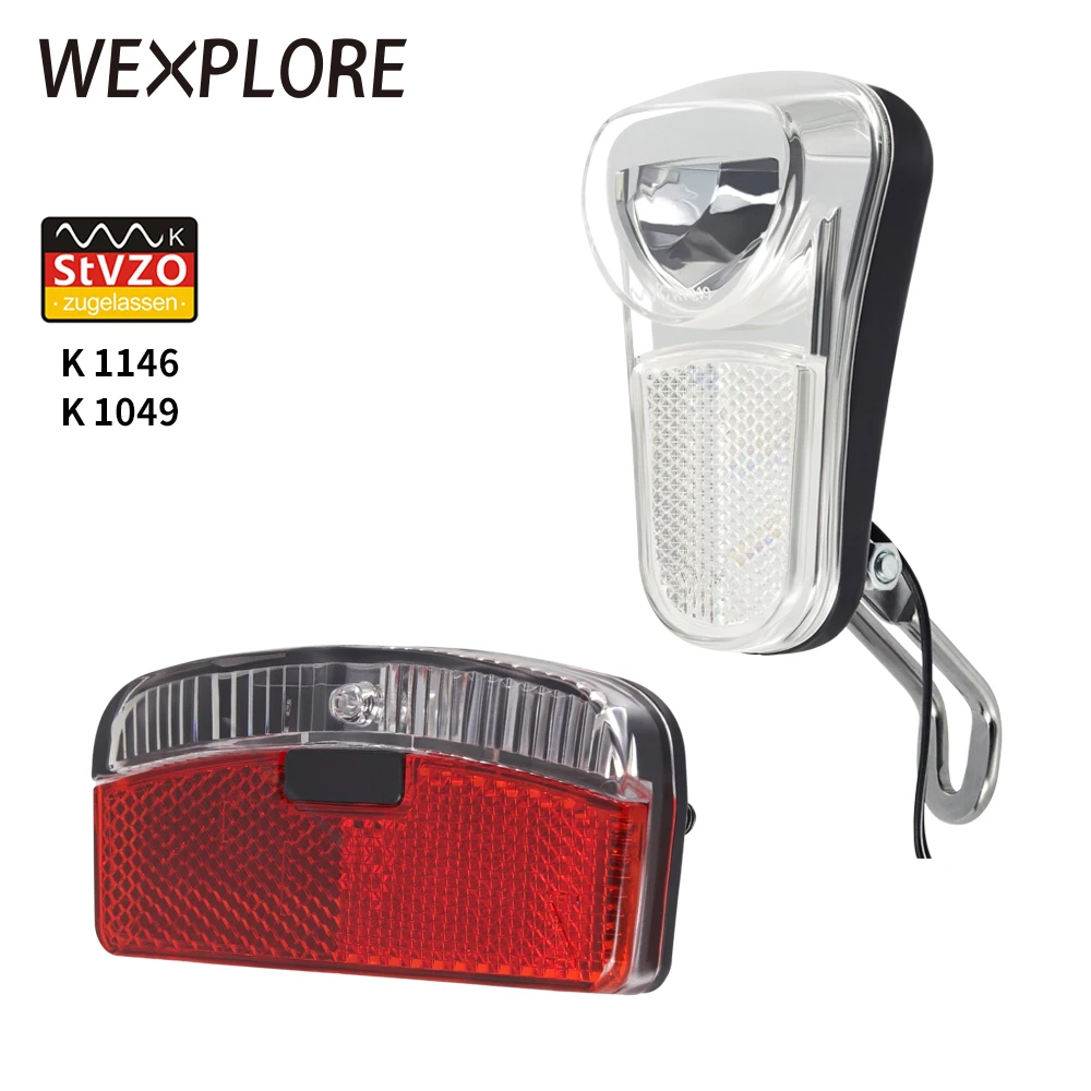 Велосипедный передний и задний светильник WEXPLORE ore Dynamo стандартный светодиодный с