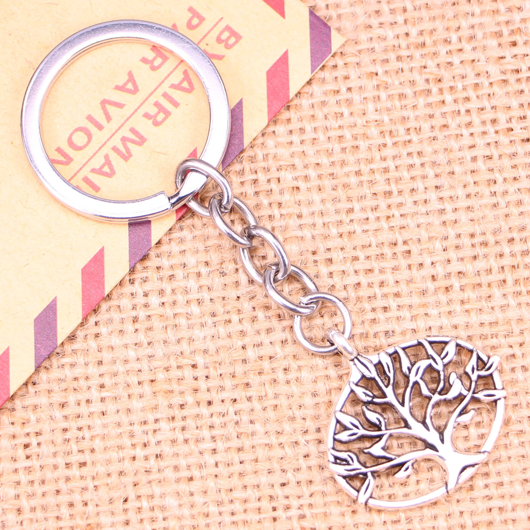 Новинка модный брелок для ключей 20 шт. 27*27 мм подвески в виде древесины жизни