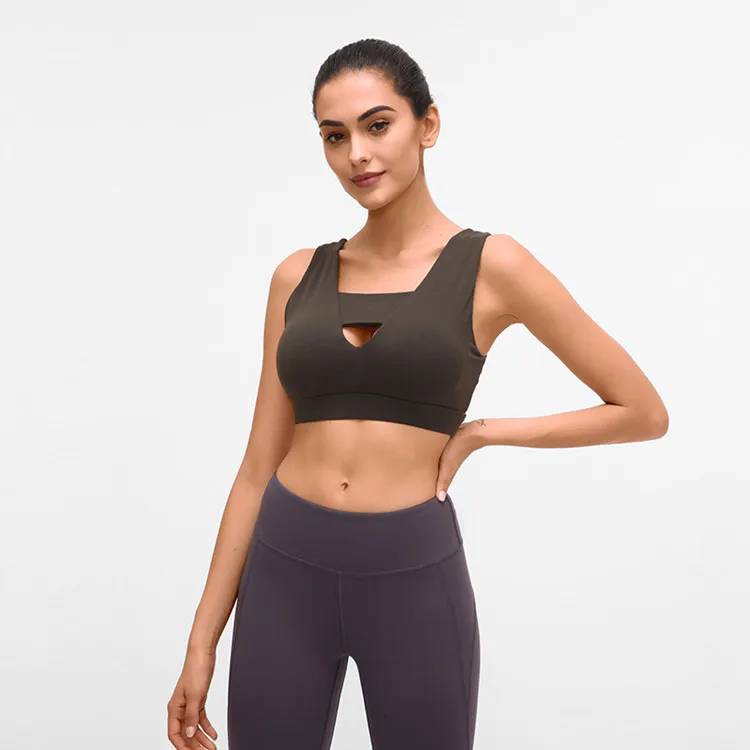 New Shockproof Sports Bra Women Gym Fitness Push Up Bras Deep V sexy hollow Yoga Bra Back Cross Ladies Run Bras fitness Top