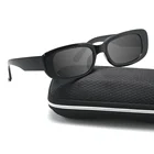 Очки солнцезащитные женские квадратные, винтажные Роскошные брендовые дизайнерские маленькие прямоугольные черные солнечные очки с градиентными зеркальными линзами