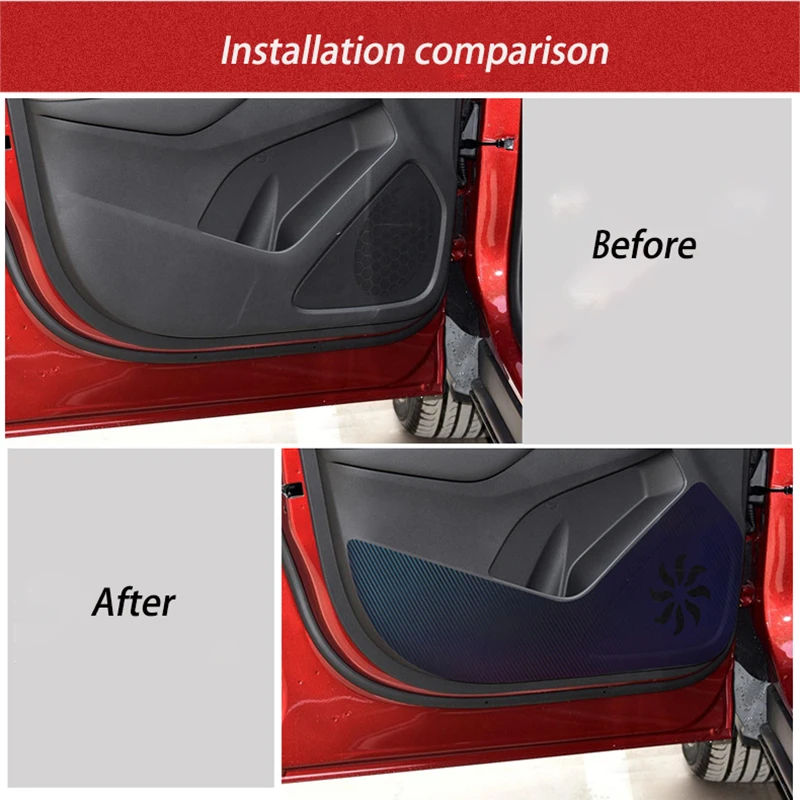 

Car Door Carbon Fiber Anti-kick Pad for Chevrolet Explorer 2017-2018 Car Interior Door Anti-kick Sticker Decorative Accessories