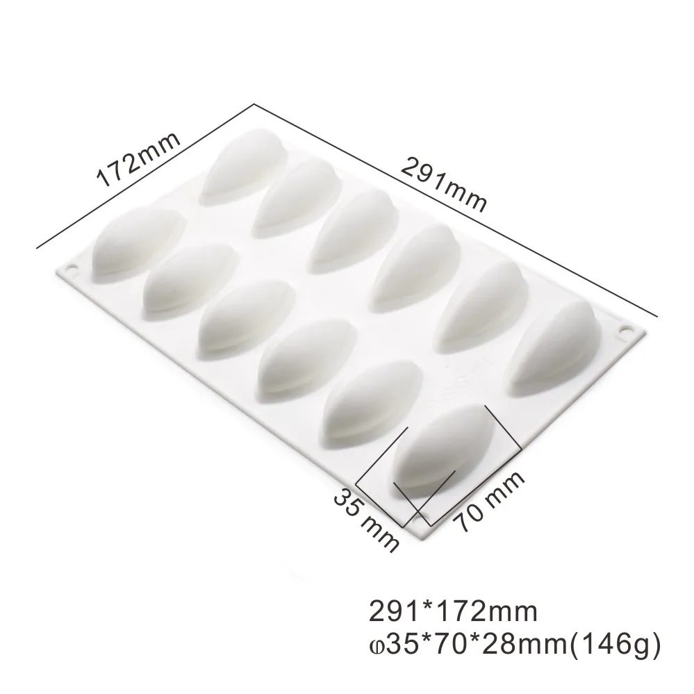 Dessert Moulds Mousse Mould Silicone for Jelly Pudding Chocolate 12 Holes Shell Shape | Дом и сад