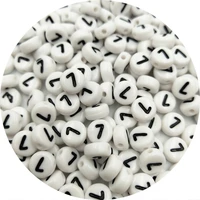 0 9 arabic numeral white 47mm acrylic bead flat round number beads for jewelry making diy hand chain gift accessories 100pcs
