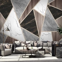 custom photo wallpaper modern light luxury 3d geometric stone wood grain mural living room tv sofa bedroom papel de parede sala