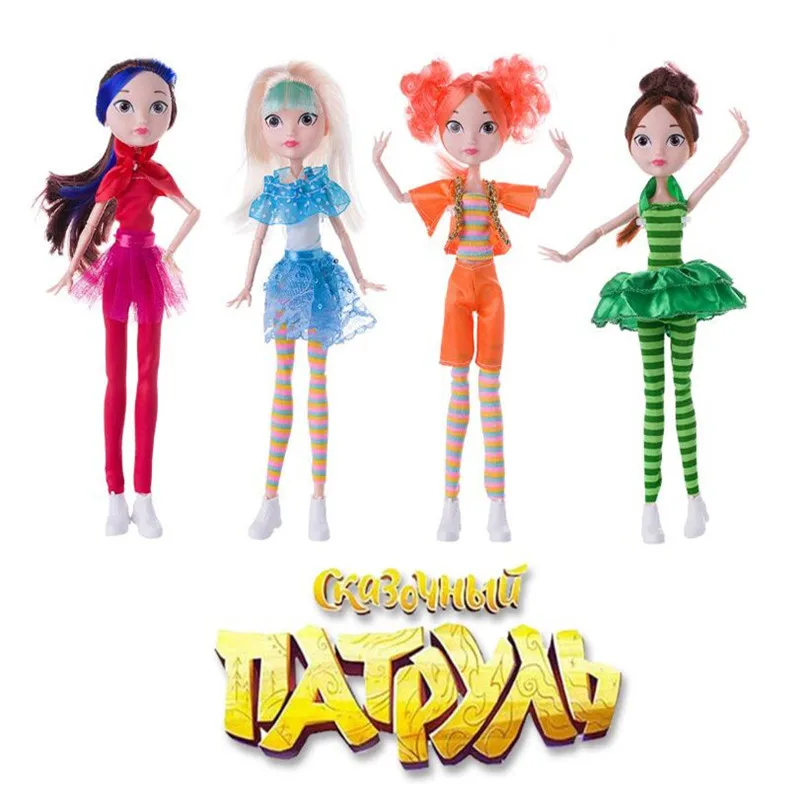 

4pcs/set Fairy Patrol Doll Russian Cartoon DIY MAWA BAPR Girls Toys 25cm Fashion Dolls