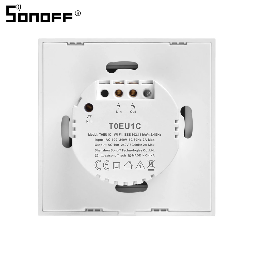 Интеллектуальный выключатель света Sonoff T1 ЕС 1/2/3 86 Тип Wi-Fi настенный сенсорный переключатель RF/433 МГц/приложение Управление 90-250V для умного дома Беспроводной светильник переключатель Wi-Fi