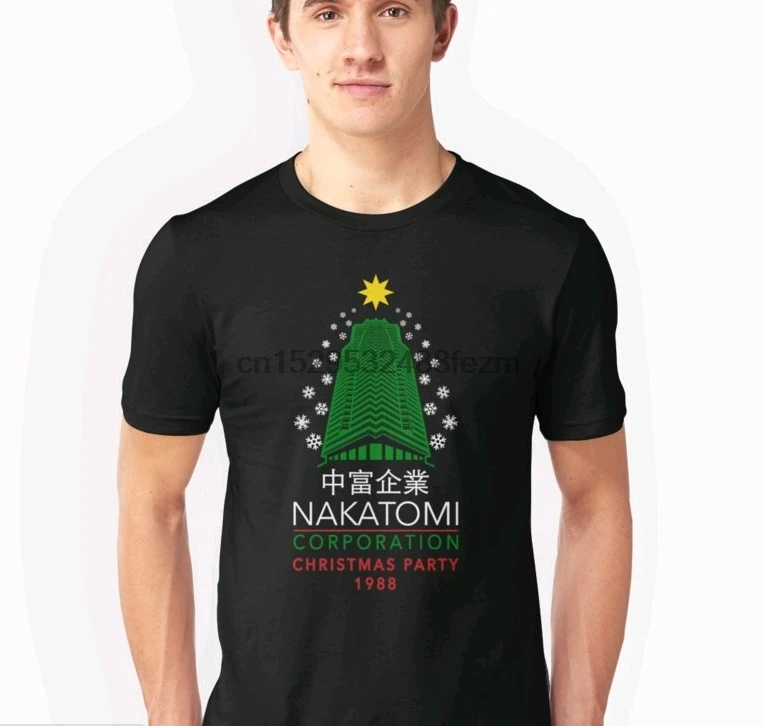 Футболка унисекс корпорация Накатоми Рождественская вечеринка снежинка башня