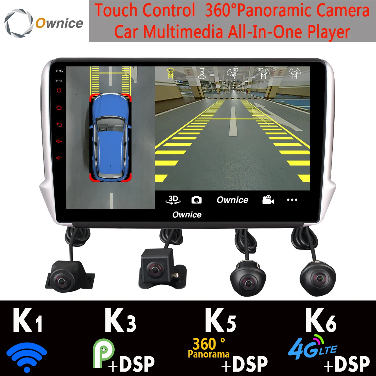 1din 360°Panoramic Camera 4G SIM WiFi Android 9.0 8Core 4G+64G DSP CarPlay Car Multimedia GPS Radio Player for Peugeot 2008 208 |