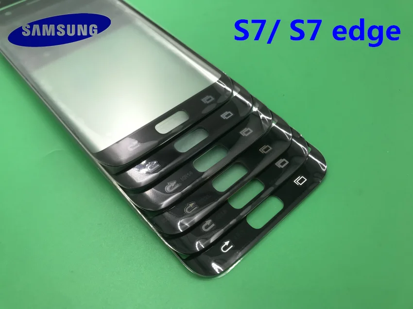 Передний экран стекло объектив samsung Galaxy S7/S7 Edge G930F G935F Задняя крышка батареи задняя дверь корпус с клеем
