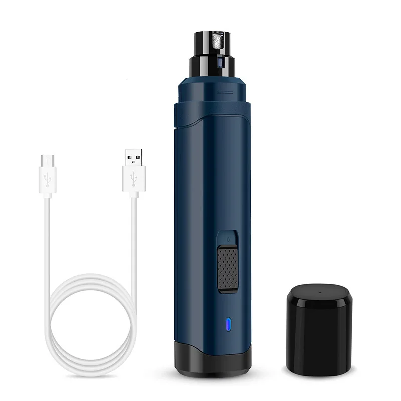 Benepaw качество 2-Скорость собака Гриндер для ногтей USB Перезаряжаемые низкая Шум не вызывает болезненных ощущений питомца лапы Уход за лошадьми для маленьких, средних и больших собак кошек - Цвет: Тёмно-синий