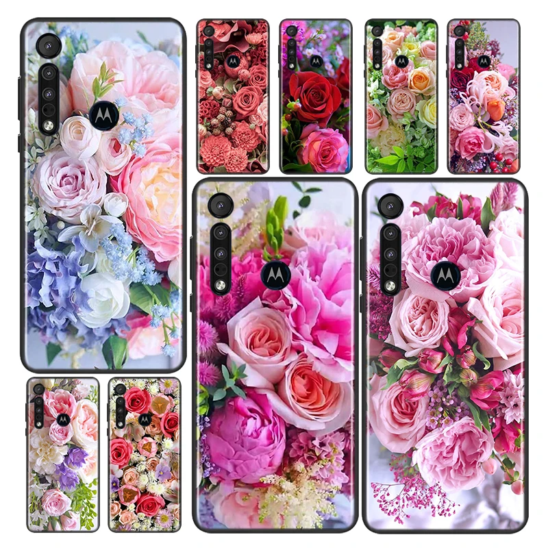 

Flower Ball Peony Rose For Motorola G9 G8 G Stylus Power One Fusion Hyper Edge E7 E6 5G Plus Play Lite Phone Case