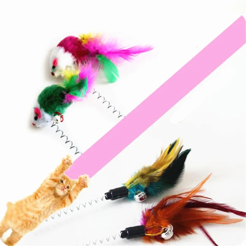 3 шт. забавные игрушки для кошек эластичное перо ложная мышь нижняя присоска