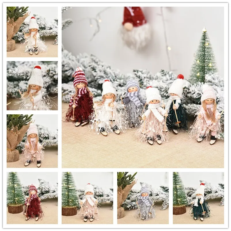 Рождественские украшения деревянная Лыжная Кукла рождественские