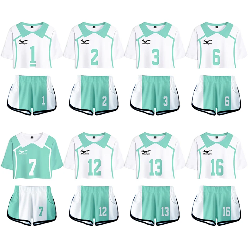 

Haikyuu Aobajohsai High Summer Cosplay Costume Girls Jersey Toru Oikawa Hajime Iwaizumi Sportswear Cheerleader Tee Sexy Costume