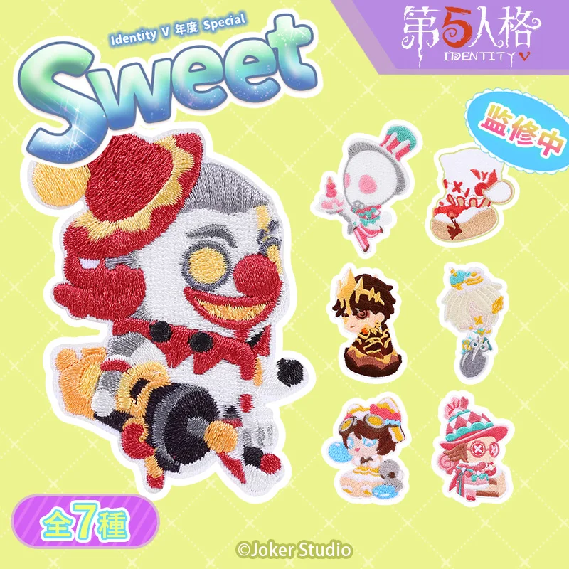 

Anime Game Identity V Dessert Theme Embroidery Cloth Badge Tracy Reznik Jack Souvenir Kawaii Cartoon Cosplay Props Collection