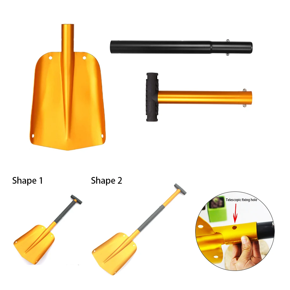

Retractable Outdoor Snow Shovel Aluminum Alloy Ice Shovel Winter Snow Remover Tool Camping Garden Folding Shovel Survival Tools