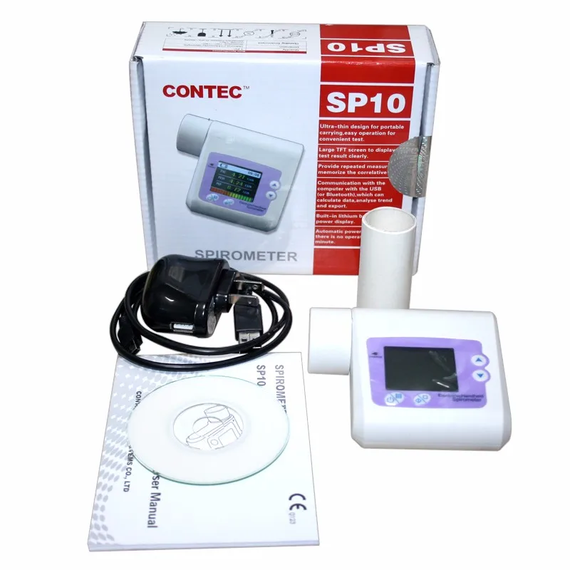 SP10 цифровой спирометр Легочное Дыхание CONTEC диагностический спирометр объемный