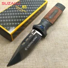 Черный стальной складной нож 8,2 дюйма, тактические охотничьи карманные ножи для повседневного использования, универсальные боевые портативные мульти-инструменты для кемпинга и активного отдыха