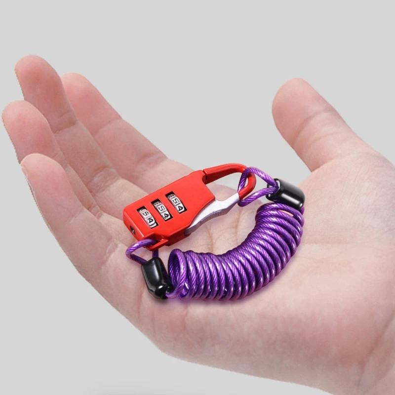 

Helmet Locking Carabiner Anti-Theft Bike Motorcycle Helmet Lock with Resettable Code PIN Spring Combination Lock