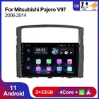 Автомобильный мультимедийный плеер 2 + 32 ГБ, 4 ядра, Android 11, 2 Din, радио, стерео для Mitsubishi Pajero V97 2006-2014, GPS-навигация, головное устройство RDS
