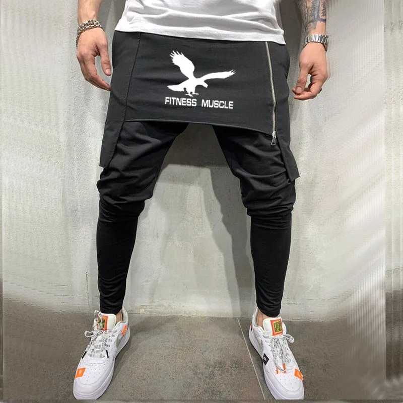 

Cotton Harem Pants Men's Side Zipper Elastic Waist Casual Jogging Pants 2021 New Loose Hip-Hop Pants Men's Direct Sales
