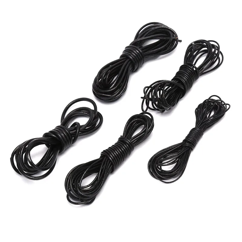 

2/5M Leather Round Rope Cord For Bracelet Necklace DIY Jewelry Making Craft 4/3/2/2.5/1.5mm Hot
