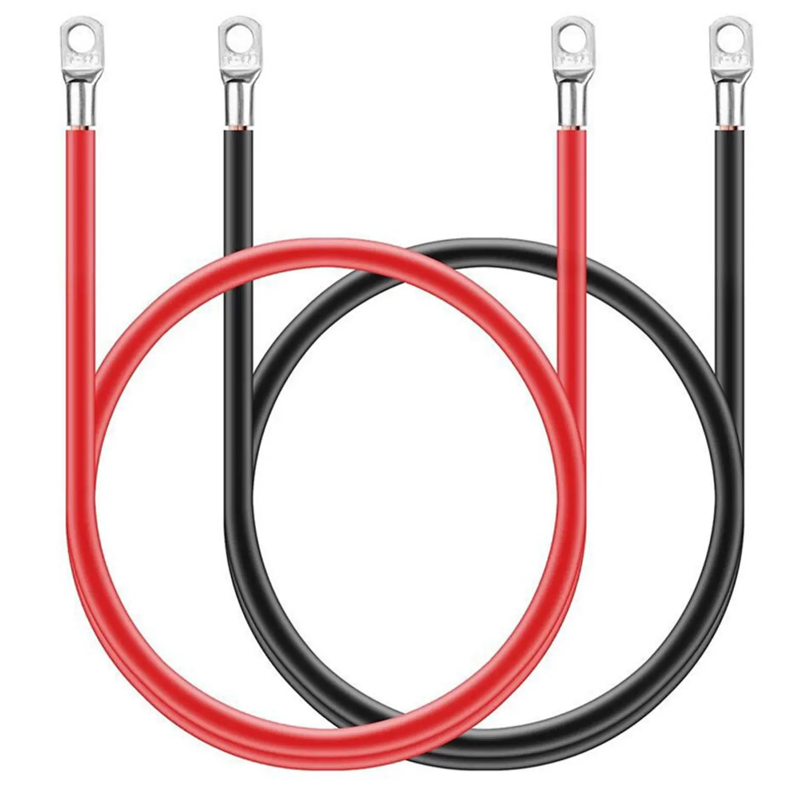 

2pcs RV 12V Car Power Transfer Motorcycle 50cm Marine With Ring Terminals Copper Wire Truck Inverter Charger Auto Battery Cable