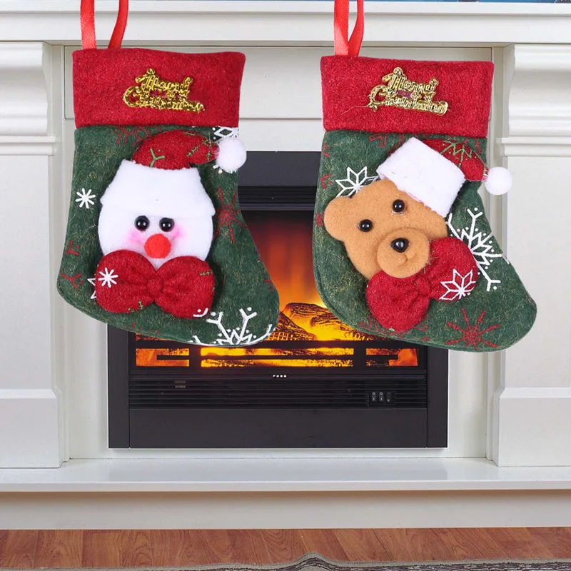 Christmas tree pendant Santa Claus little socks gift bag snowman | Дом и сад
