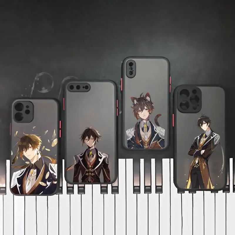 

Genshin impact zhongli game Phone Case matte transparent For iphone 7 8 11 12 plus mini x xs xr pro max cover