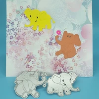 2 cute elephants asian elephants african elephants metal cutting mold diy scrapbook photo album paper card decoration