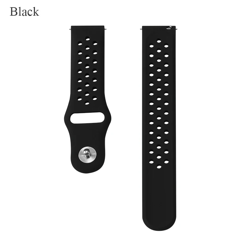 Black BOORUI Amazfit Bip ремешок спортивный дышащий силикон 20 мм ремешок для Xiaomi Huami Amazfit Bip BIT Lite Youth Smart Watch - Цвет: Black