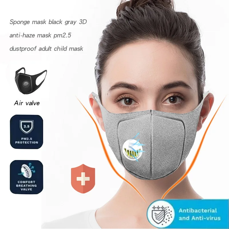  PM2.5 Mouth Mask Respirator Washable Reusable Masks Cotton Unisex Muffle for Allergy | Красота и здоровье