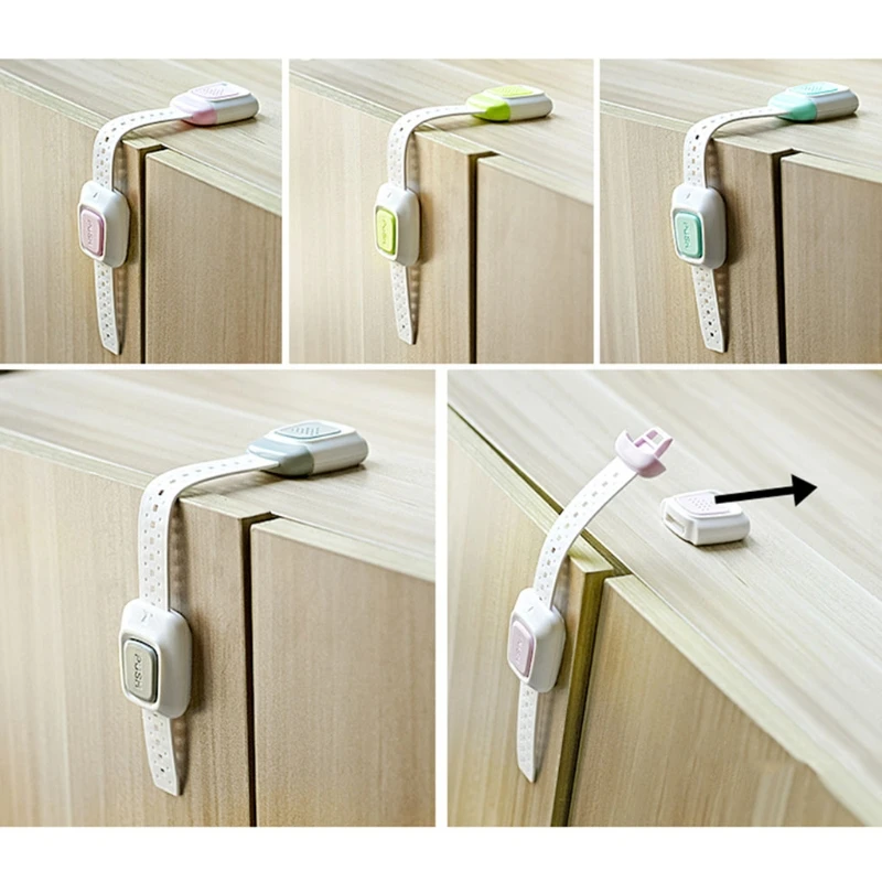 

Multipurpose Child-Proof Safety Strap Locks Kids Baby Safety Lock for Door Drawers Cupboard Oven Trash Can No Drilling