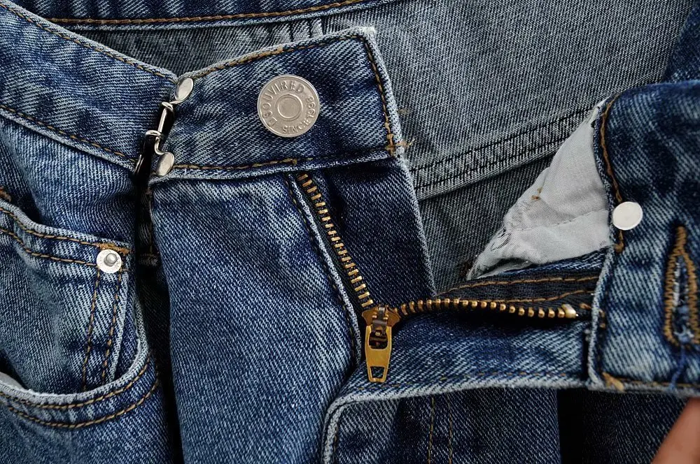 Autumn /Winter High Waisted Jeans Fashion Washed Double Buckle Mopping Wide-Leg Mom Jeans High Waist Denim Baggy Jeans Black