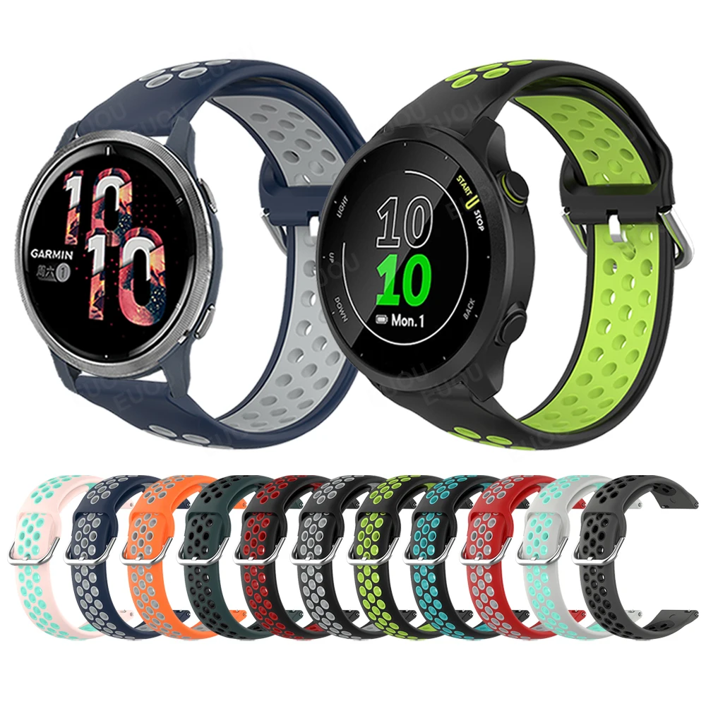 

Watch Band For Garmin Forerunner 55 245 645/Venu 2 Wristband Vivoactive 4 3 Soft Silicone Strap Bracelet Watchband Accessories