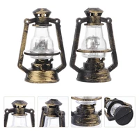 2pcs doll house kerosene lamps miniature lantern models retro photo props
