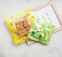 100pcs creative cartoon ziplock recloseable bag cute front clear printing mini bag snack sealed bag food biscuit packaging bag