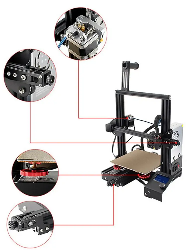 

Extruder Kit 3D Printer Parts Heating Bed Hand Twist Leveling Nut 2020 X + Y-axis Synchronous Stretch Belt For Ender 3 CR10 HOT