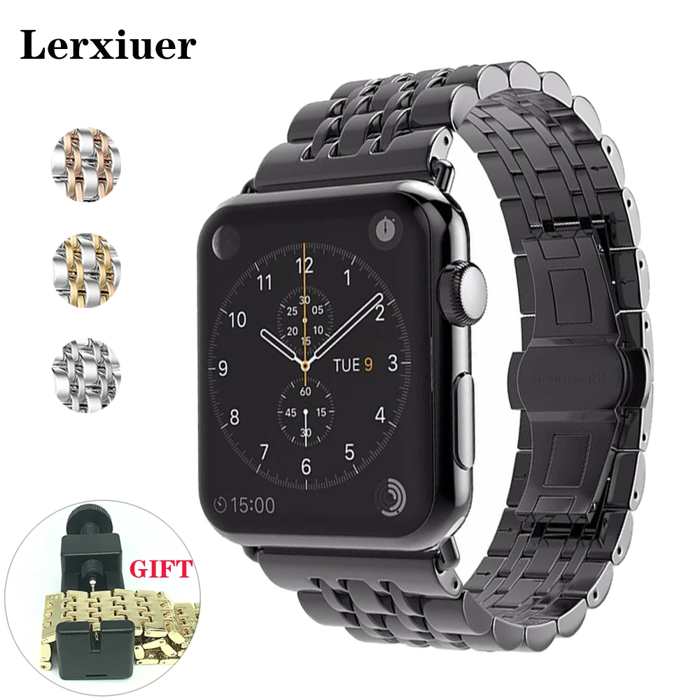 Ремешок из нержавеющей стали для apple watch band 44 мм 40 браслет iwatch 42 38 аксессуары series 6 5