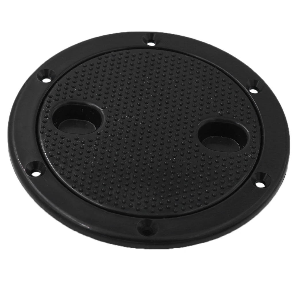 

4'' Screw Out Deck Plate Access Hatch Cover Black Plastic for Boat Cabin