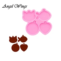 shiny cat head for pet necklace making resin silicone mold fish chocolate molds round heart diy polymer clay mould dy0978