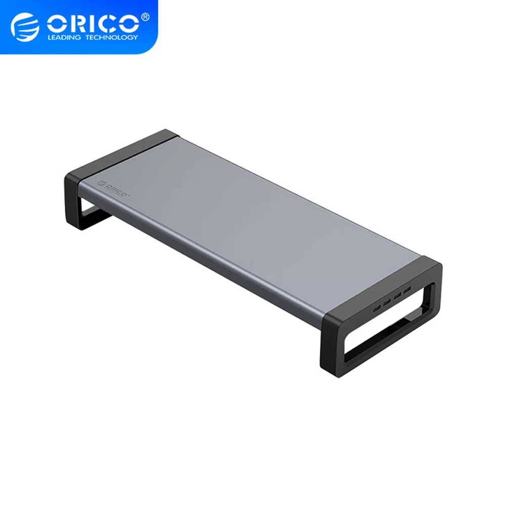 

ORICO Aluminum alloy Monitor Stand Riser QC3.0 Fast Charging Desktop Holder Bracket Organizer for Laptop Computer