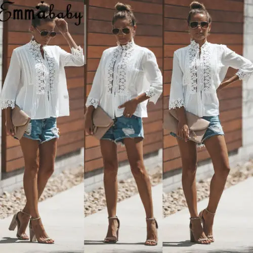 

Women's Summer Loose Tops Long Sleeve Shirt Casual Bikini Cover Ups T-shirt Swimwear Clubwear